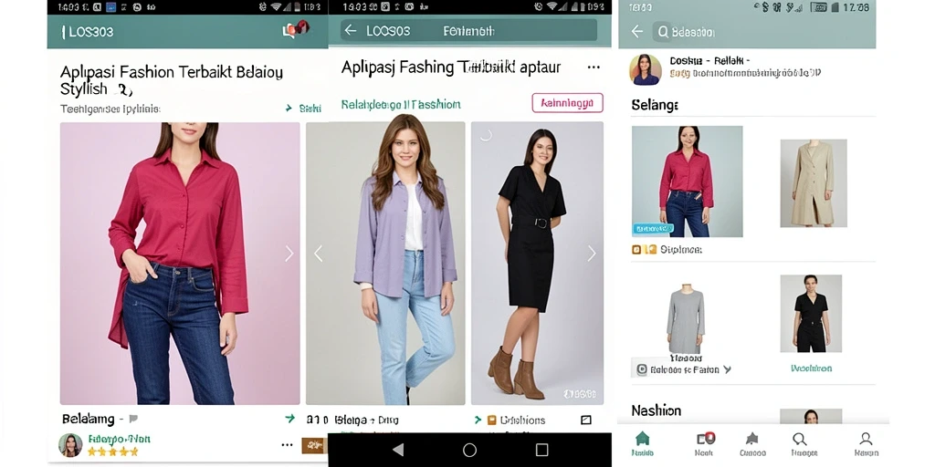 Antarmuka aplikasi LOS303 menampilkan koleksi fashion yang menarik dan user-friendly.