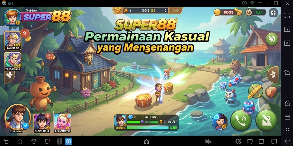 Antarmuka menarik dari SUPER88 yang menyenangkan untuk dimainkan.