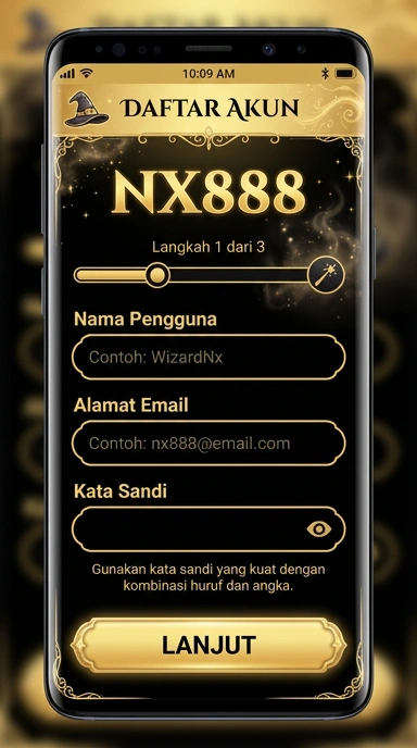 Tampilan halaman daftar nx888