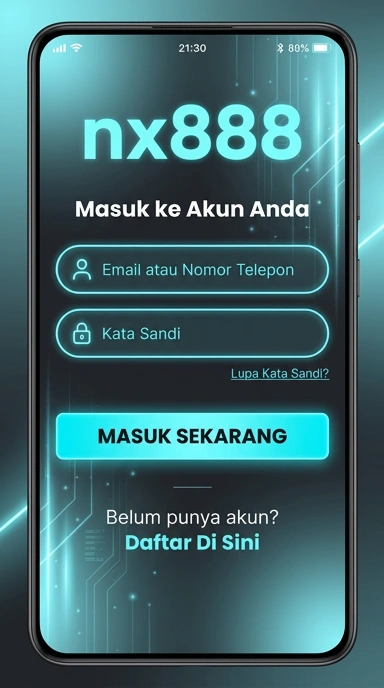 Tampilan halaman login nx888